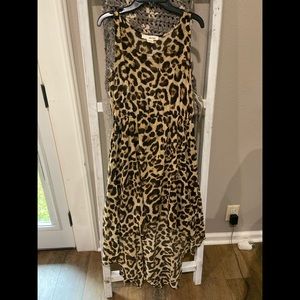 Leopard high-low dress